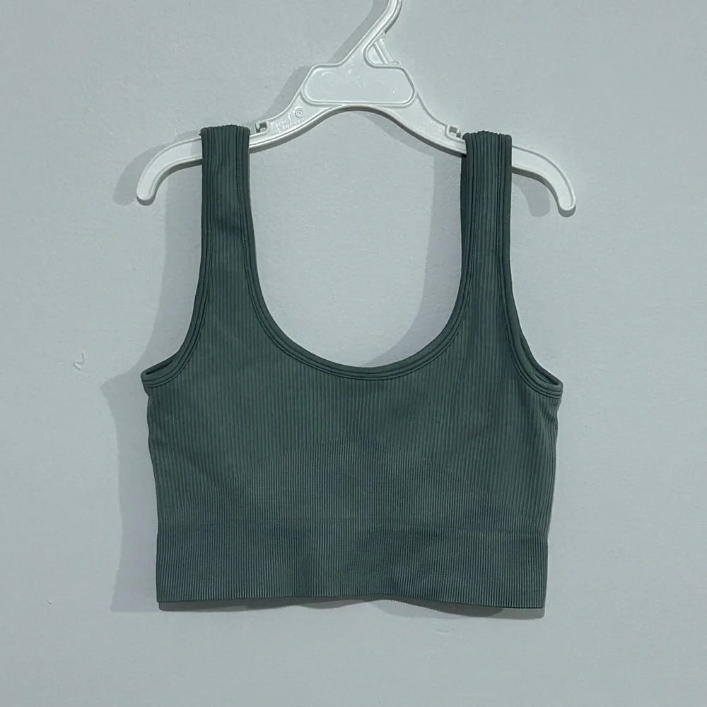 Women's Green Cropped Bra Top Small